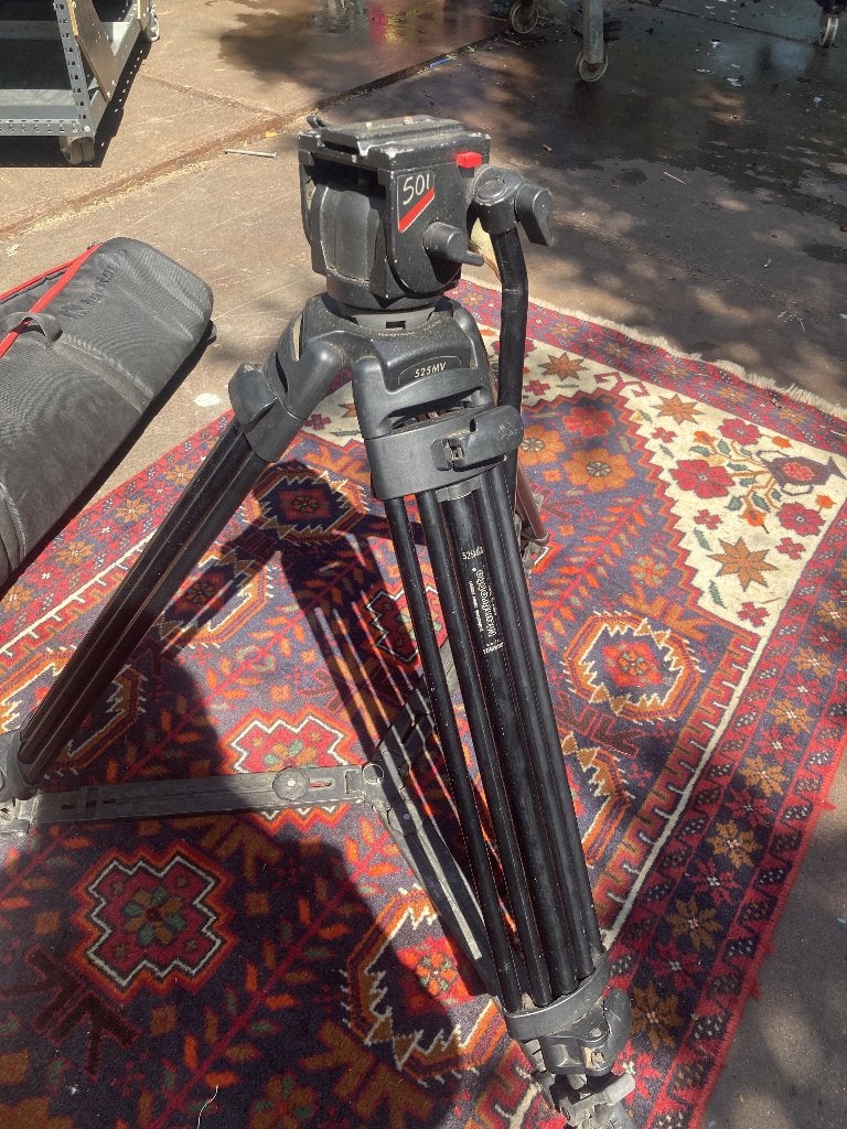 Manfrotto Video Statief 525MV + 501 Videokop + Draagtas, Ophalen, Gebruikt, Video
