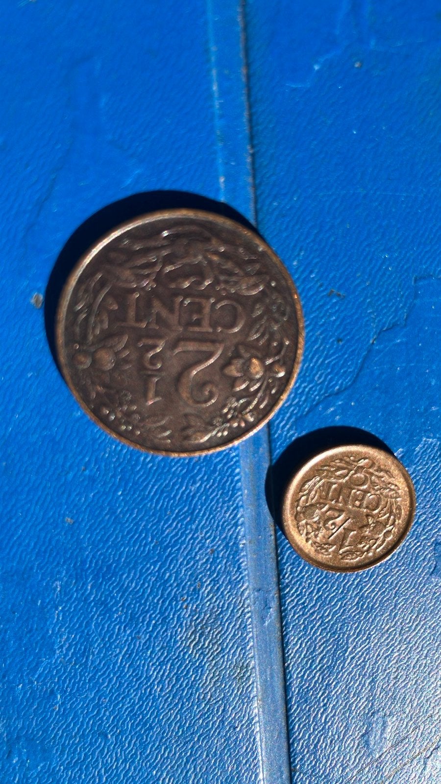 2 1/2 cent 1916 metde Nederlandse leeuw. Halve cent 1936, Postzegels en Munten, Munten | Nederland, Ophalen of Verzenden, Koningin Wilhelmina