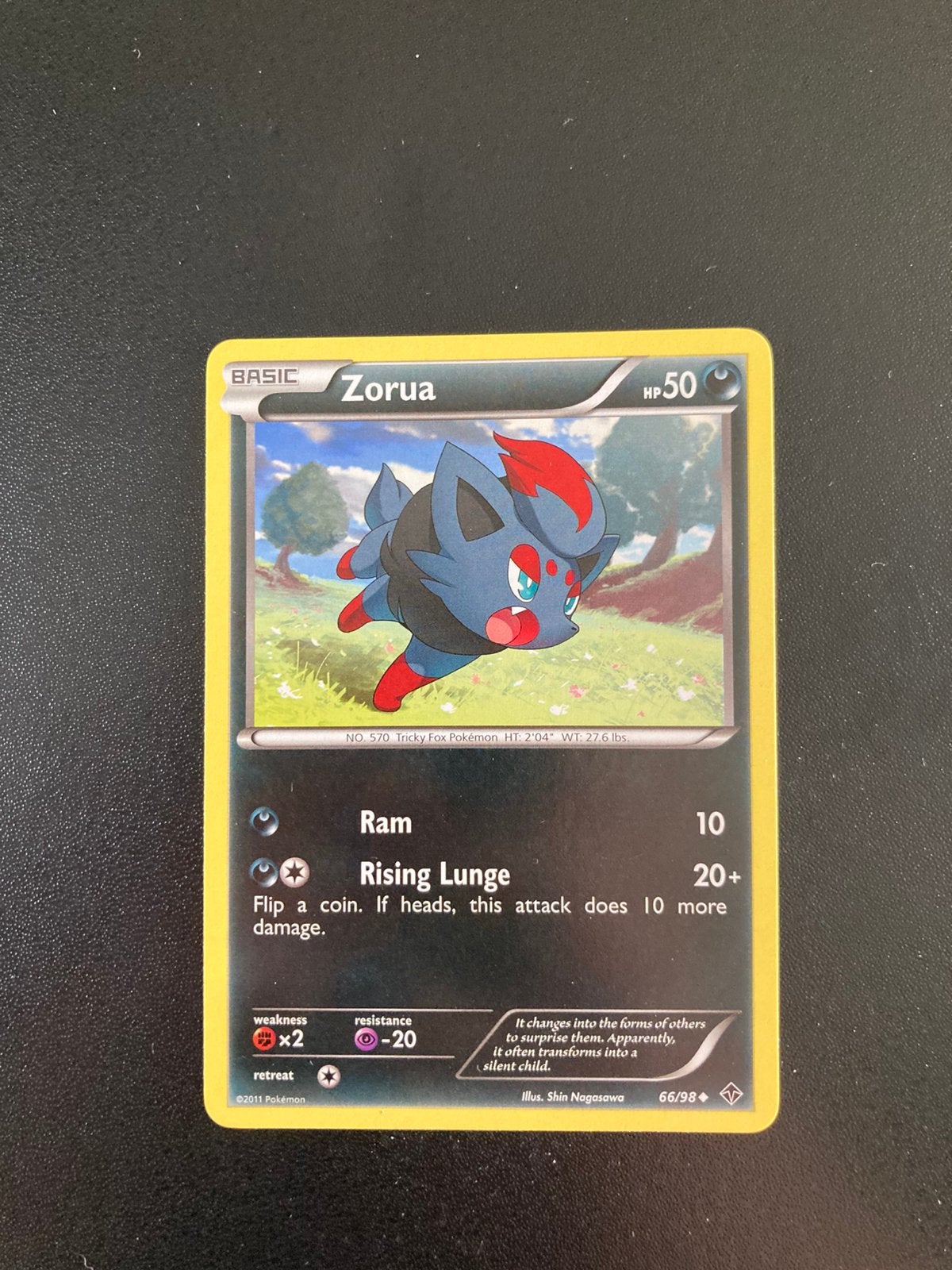 Pokemon kaart Zorua, Ophalen of Verzenden, Zo goed als nieuw