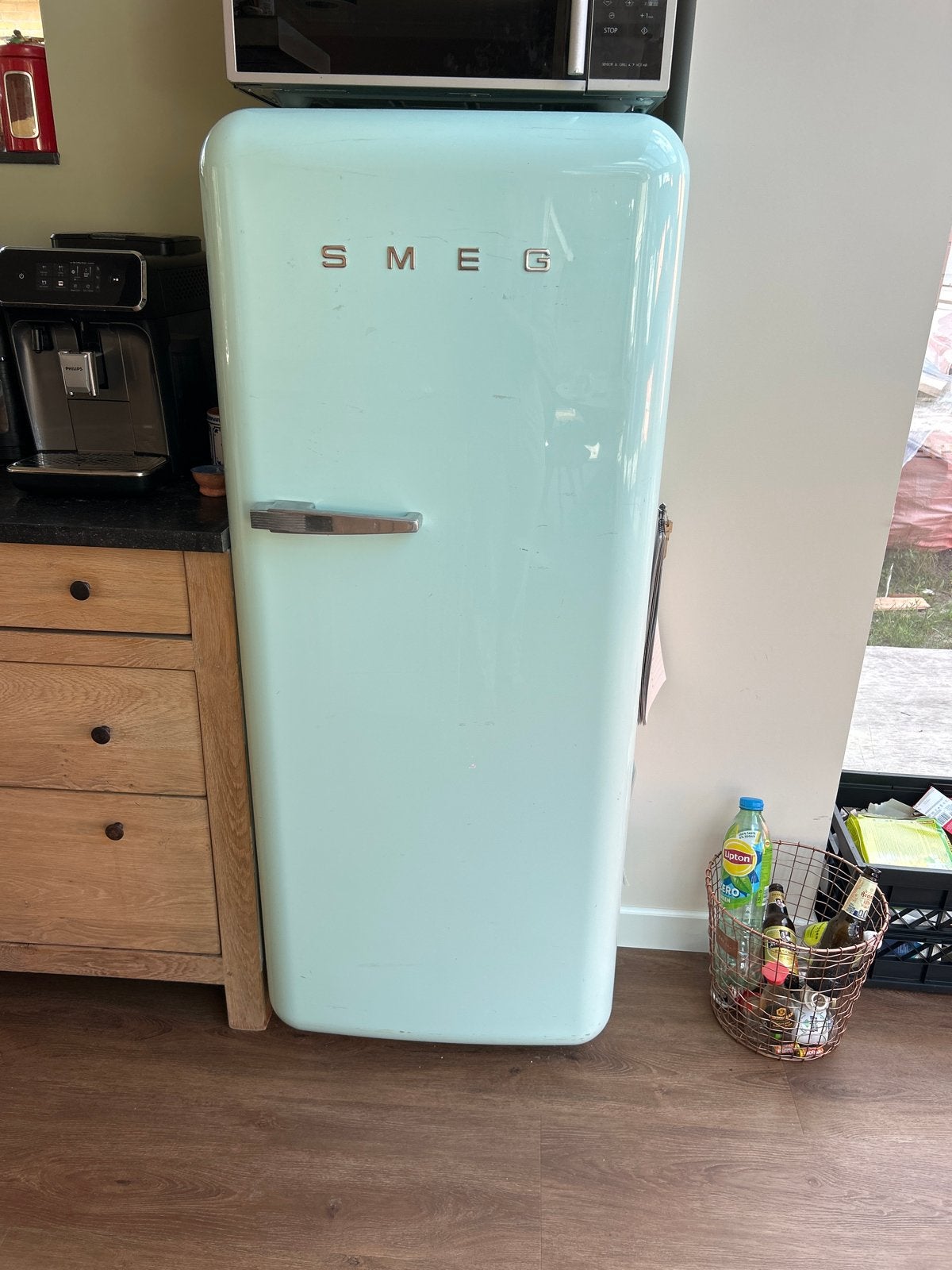 SMEG Koelkast met vriesvak - Retro Stijl, Witgoed en Apparatuur, Ophalen, Gebruikt, 200 liter of meer, 60 cm of meer