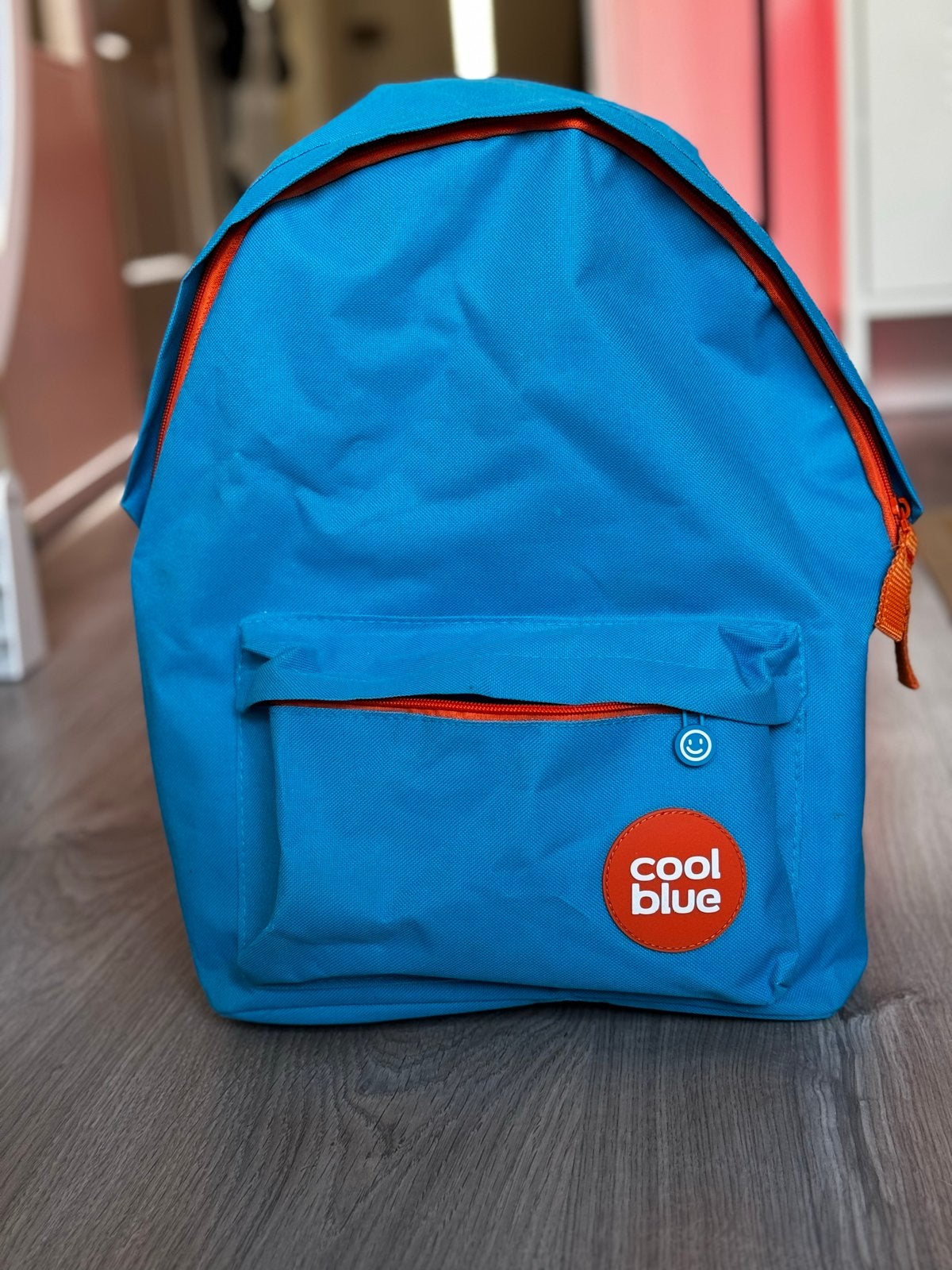 Coolblue rugzak - Blauw met oranje accenten, Overige merken, Ophalen of Verzenden, 30 tot 45 cm, Minder dan 25 cm
