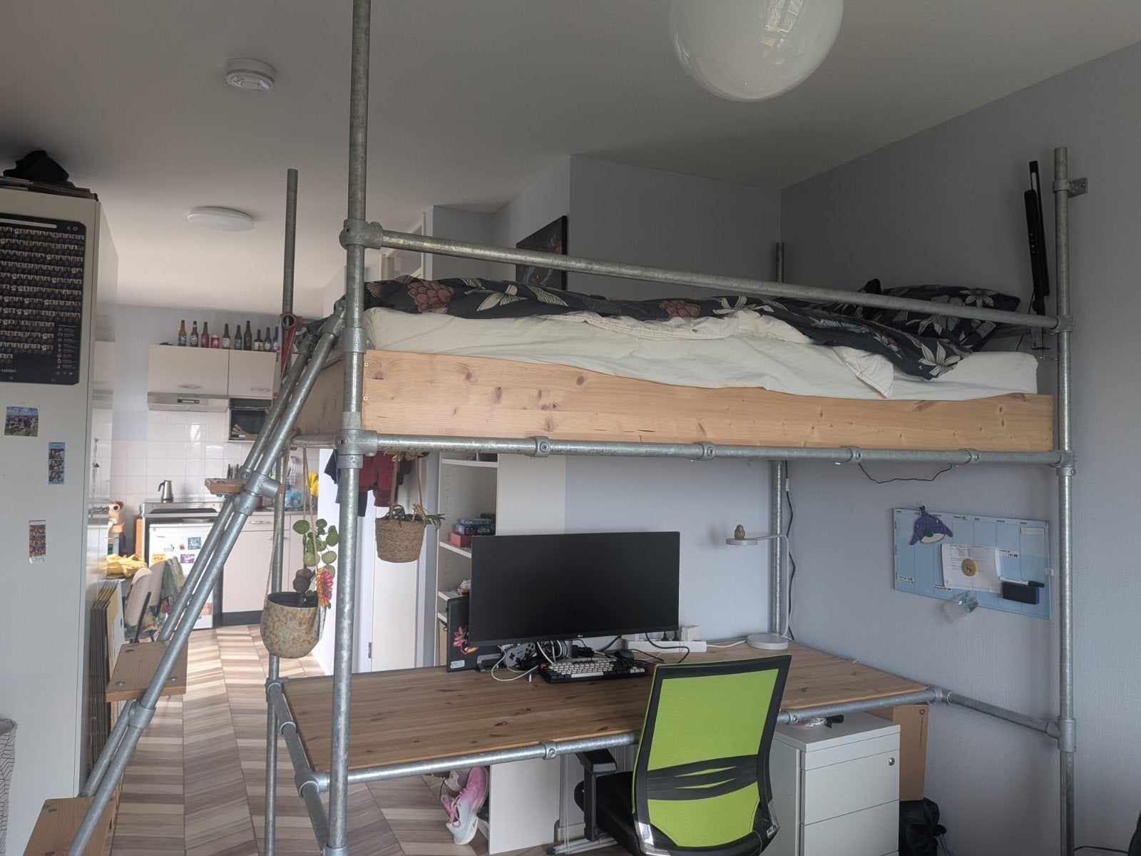 Steigerbuizen hoogslaper met bureau, Ophalen, Twijfelaar, 120 cm, 200 cm