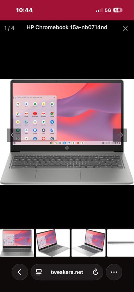 HP Chromebook 15a-nb0714nd - Nieuw (4 stuks op voorraad), 4 GB of minder, 15 inch, 64 GB, Nieuw