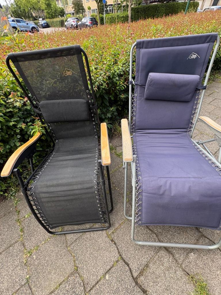 Comfortabele campingstoelen - Zero Gravity base camp, Ophalen, Gebruikt, Verstelbaar