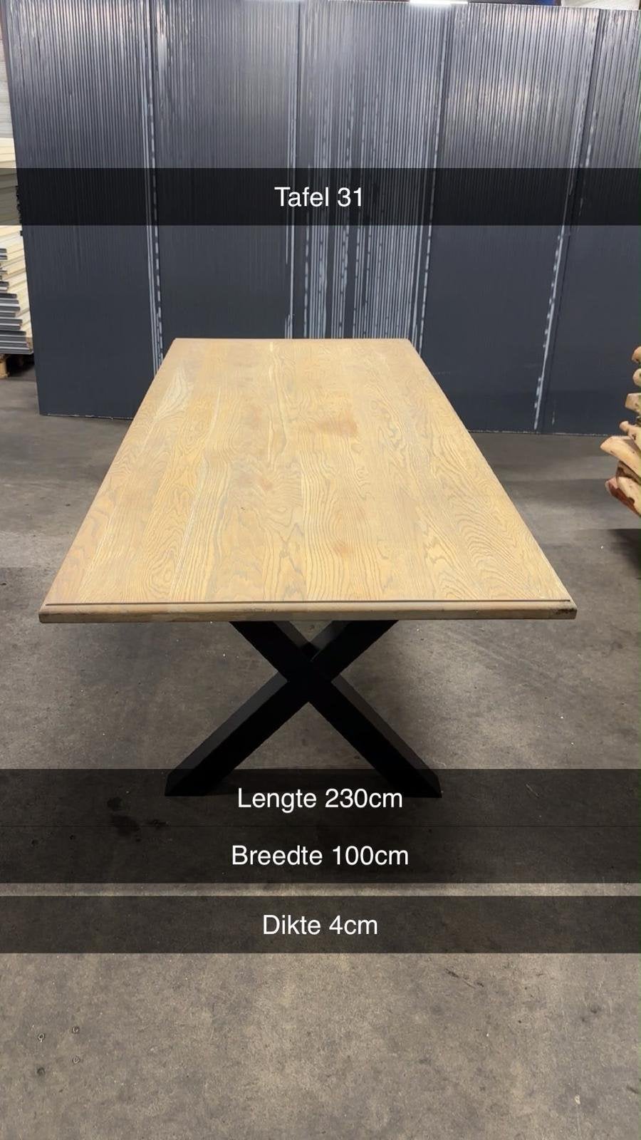 Eettafel met nieuwe poten 240cm, Ophalen of Verzenden, Zo goed als nieuw