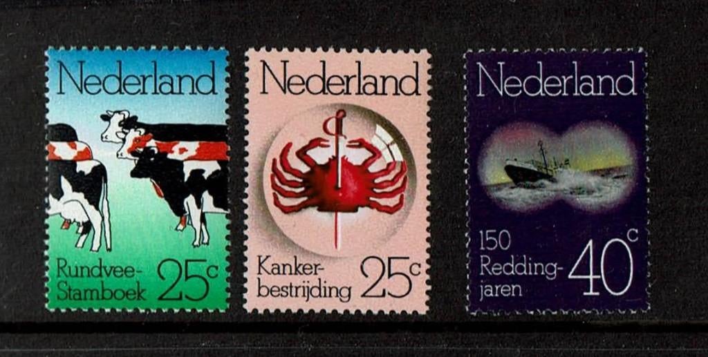 Nederland NVPH 1052-1054 postfris, Postzegels en Munten, Verzenden, Na 1940, Postfris