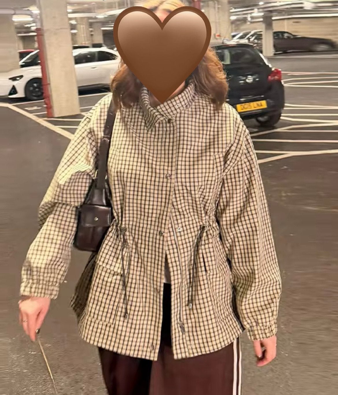 Geruite taille jas met opstaande kraag, maat L, Ophalen of Verzenden, Gedragen, Maat 42/44 (L), Meerkleurig