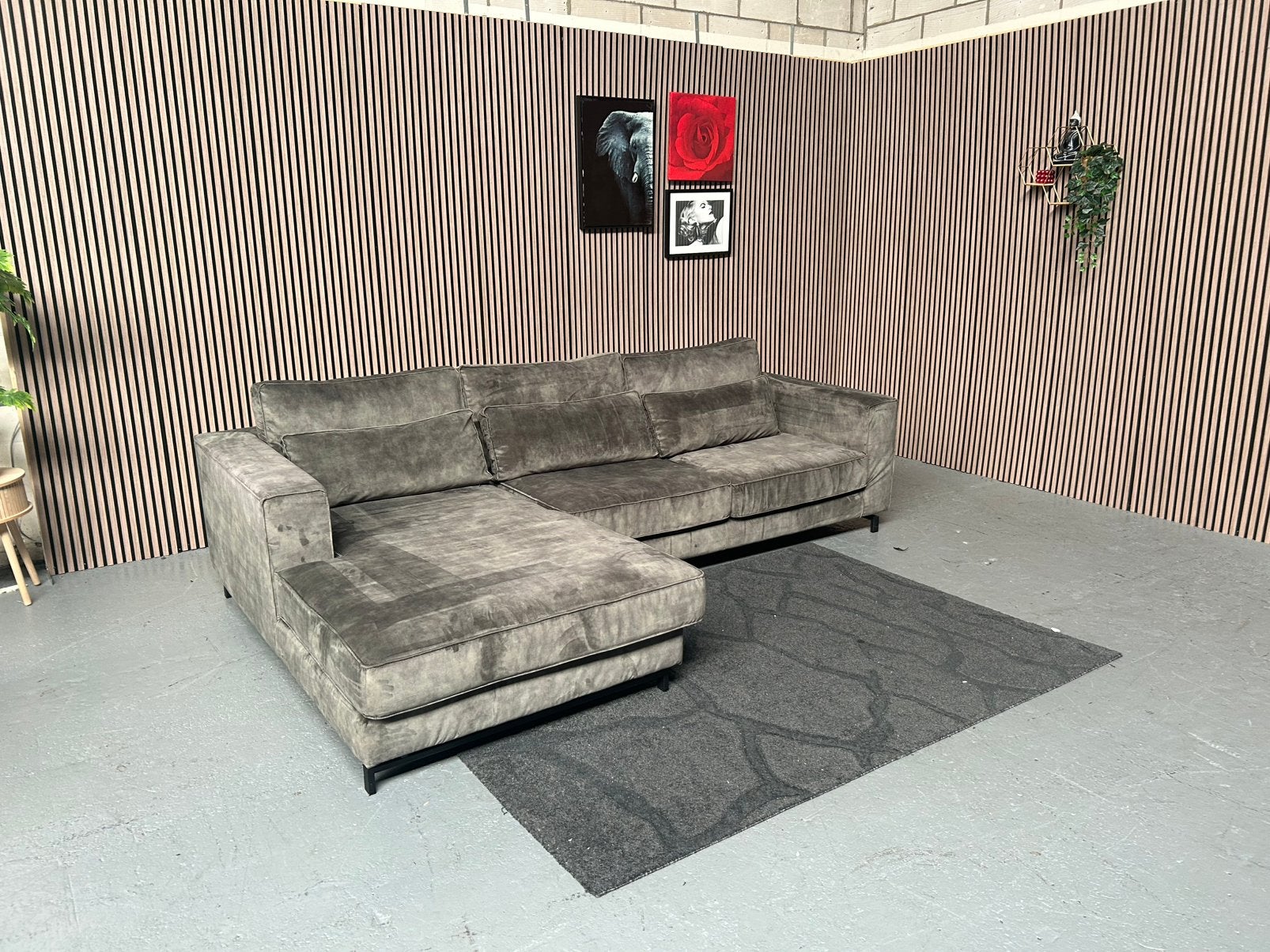 GRATIS LEVERING Loungebank Velvet Groen 312X200 GEREINIGD, 300 cm of meer, Ophalen of Verzenden, Zo goed als nieuw, Vierpersoons of meer