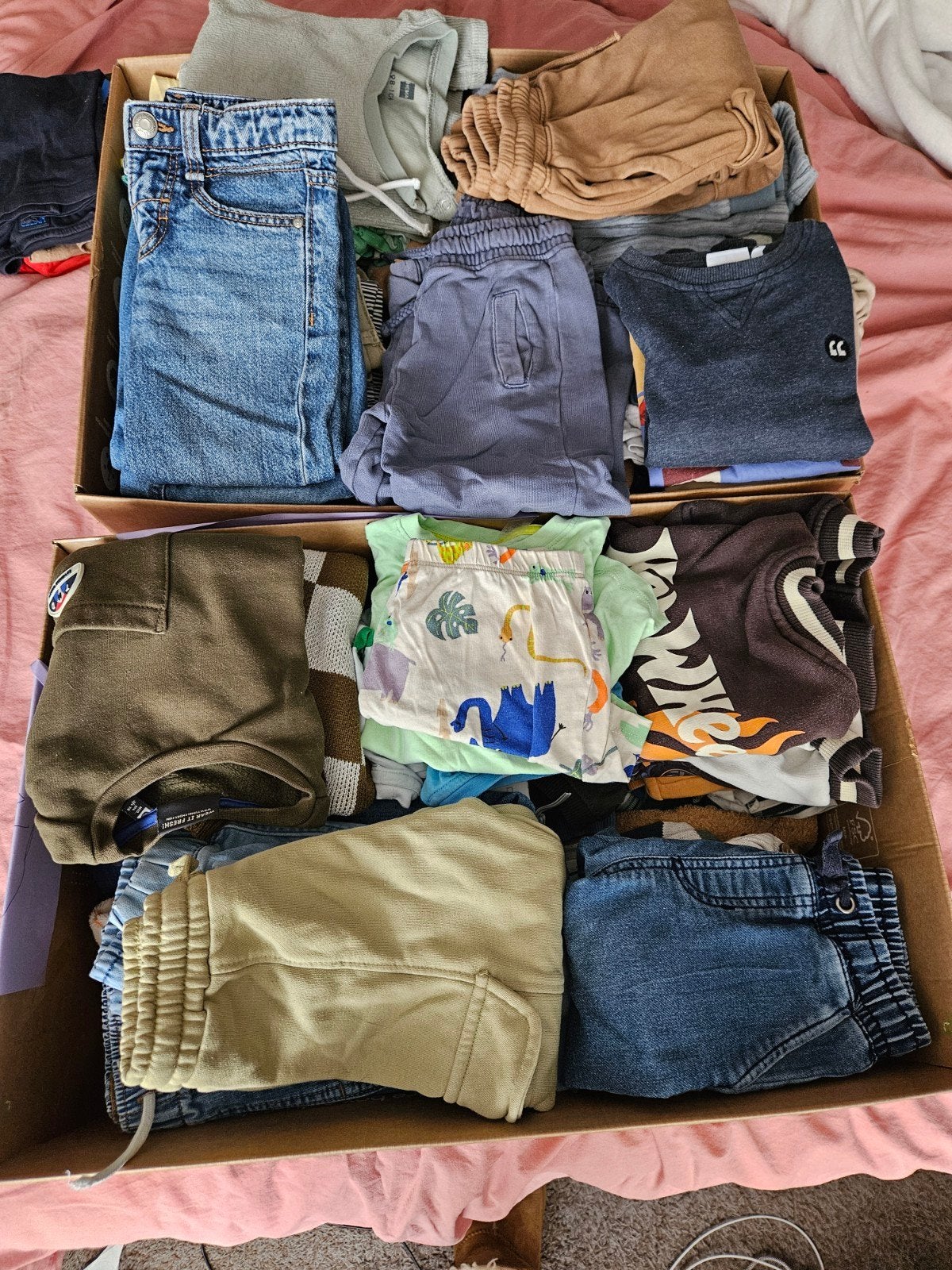 Groot kledingpakket maat 98 en 104 jongens (minimaal 65stks), Ophalen, Gebruikt, Maat 98