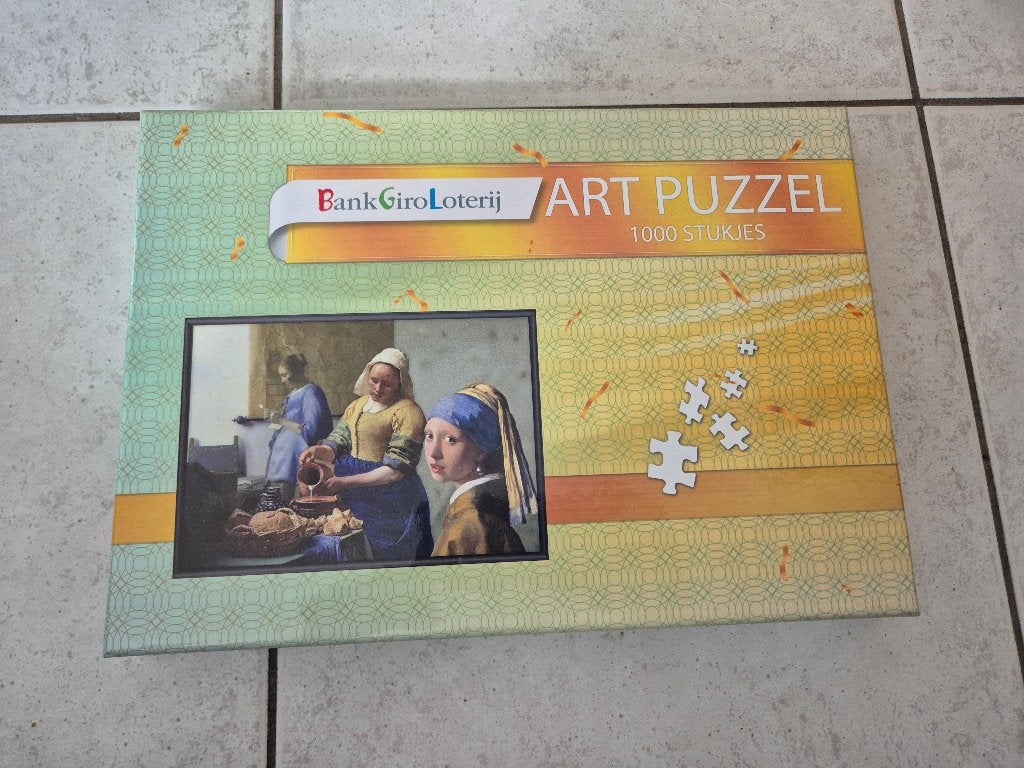 Puzzel melkmeisje meisje met parel – johannes vermeer, Ophalen of Verzenden, 500 t/m 1500 stukjes, Zo goed als nieuw