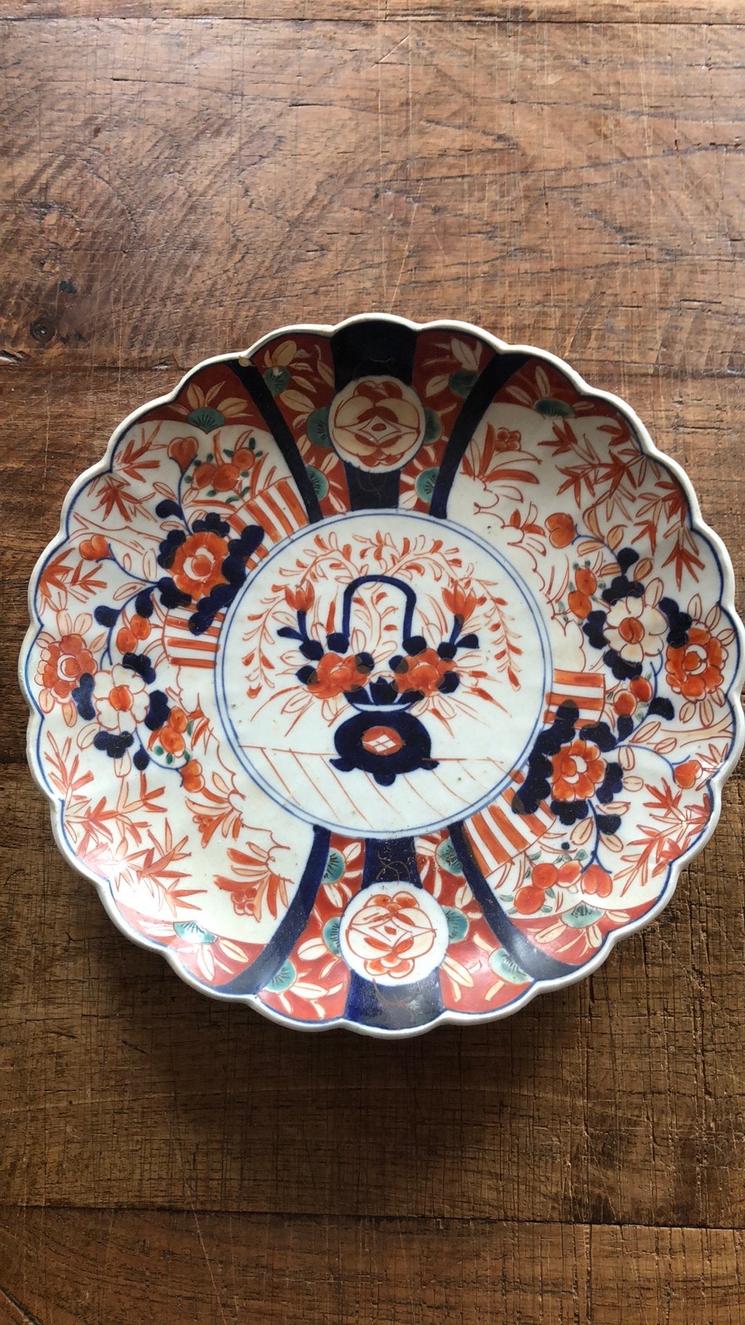 Antiek Japans Imari Porseleinen Bord - Scalloped Rand, Ophalen of Verzenden