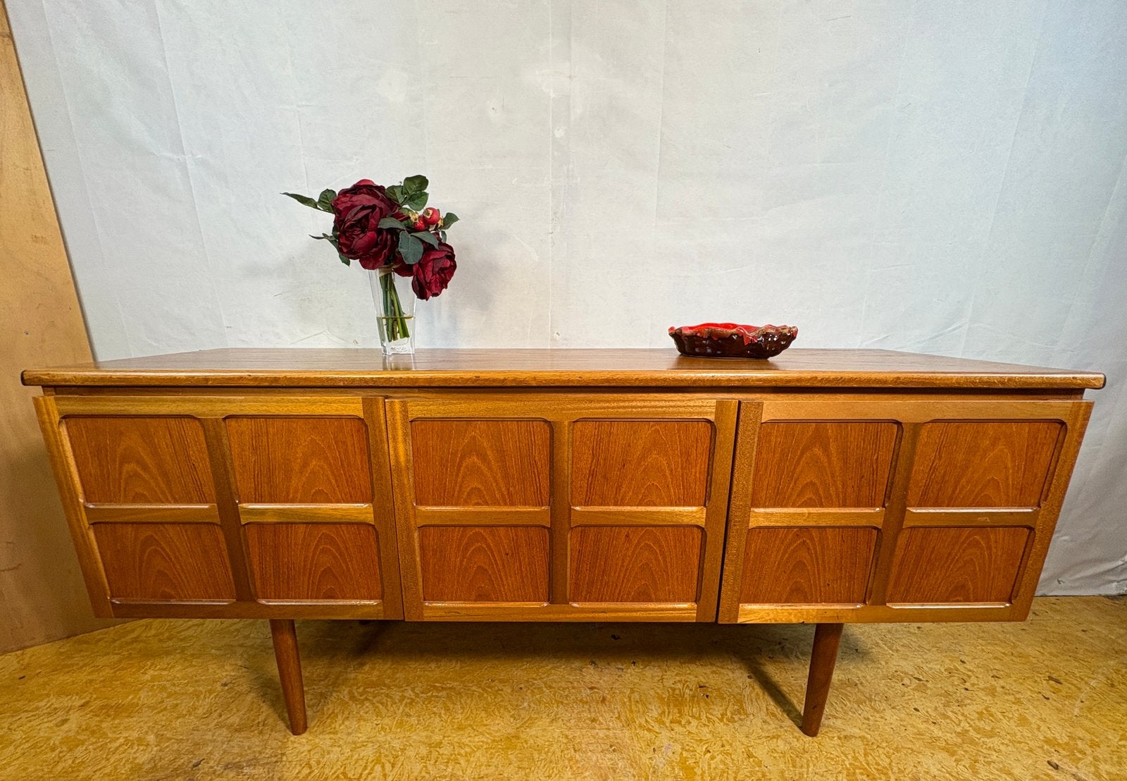 Gratis bezorging! Mid-century retro teak dressoir Nathan1960, Gebruikt, 150 tot 200 cm, Teakhout, Ophalen of Verzenden