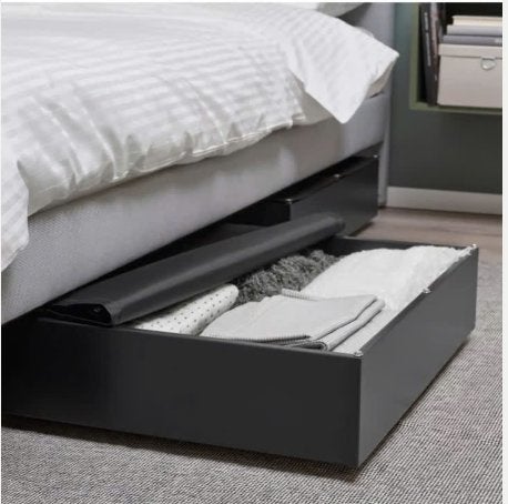 IKEA Vardö onderbed opberg box met wieltjes 2x, Ophalen, Zwart, Zo goed als nieuw, Hout