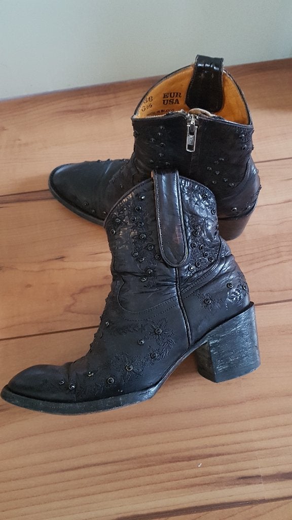 Mexicana collection Old Gringo enkellaarsjes boots 36, Zwart, Lage of Enkellaarzen, Ophalen of Verzenden, Zo goed als nieuw