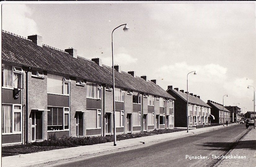 Pijnacker (ZH) Thorbeckelaan 1968., Verzamelen, Ansichtkaarten | Nederland, Ophalen, 1960 tot 1980, Gelopen, Zuid-Holland
