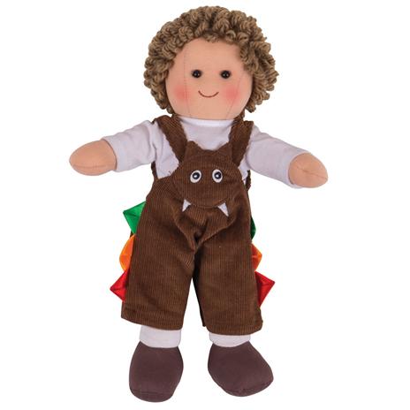 Bigjigs stoffen pop Jack 28 cm jongenspop, Nieuw, Ophalen of Verzenden, Babypop, Info@bezigebijtjezzz.nl