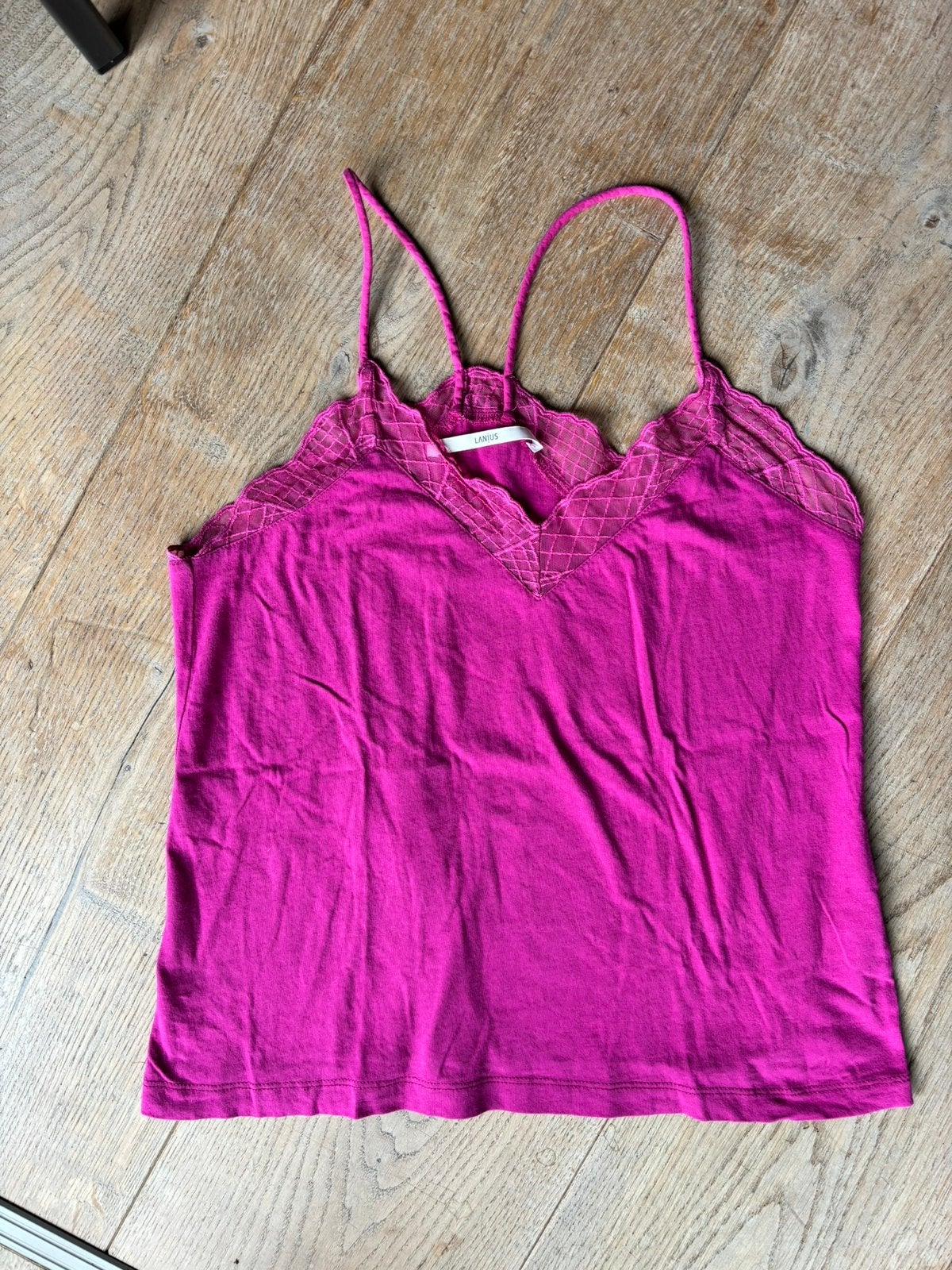 Prachtig Lanius hemdje top spaghettibandjes kant roze, Kleding | Dames, Ophalen of Verzenden, Zo goed als nieuw, Roze, Maat 36 (S)
