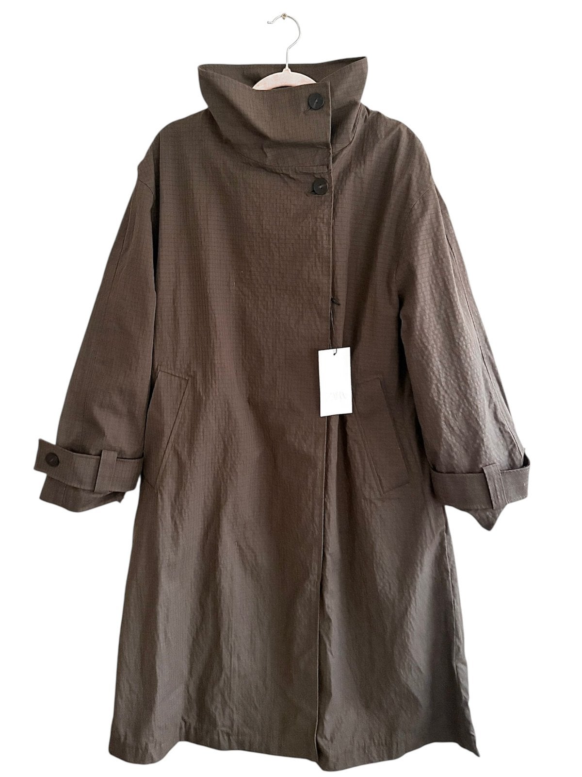 Oversized lange trenchcoat ZARA bruin nieuw met label, Kleding | Dames, Jassen | Zomer, Ophalen of Verzenden, Nieuw, Maat 36 (S)