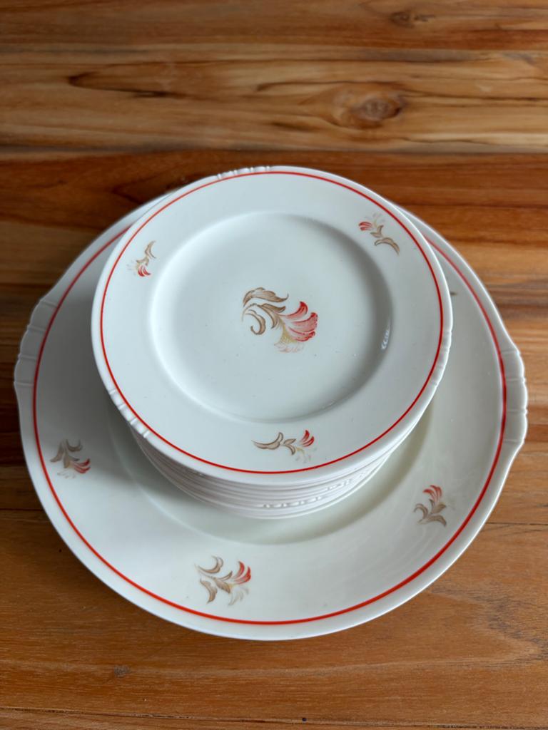 12-Delige Gebak Set Tillowitz - Vintage Servies, Antiek en Kunst, Antiek | Servies compleet, Ophalen of Verzenden