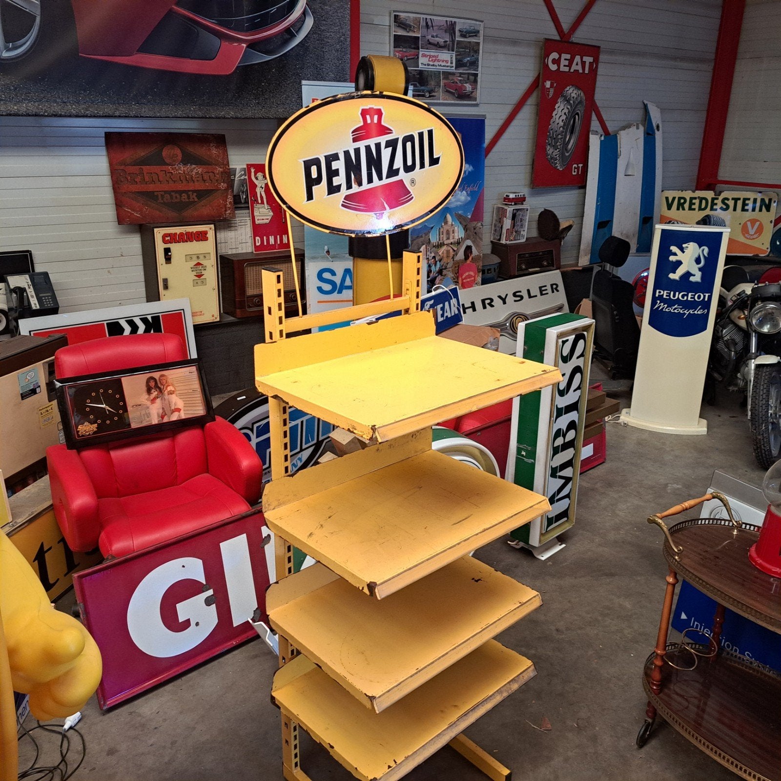 Pennzoil olierek '70, Ophalen, Gebruikt, Reclamebord