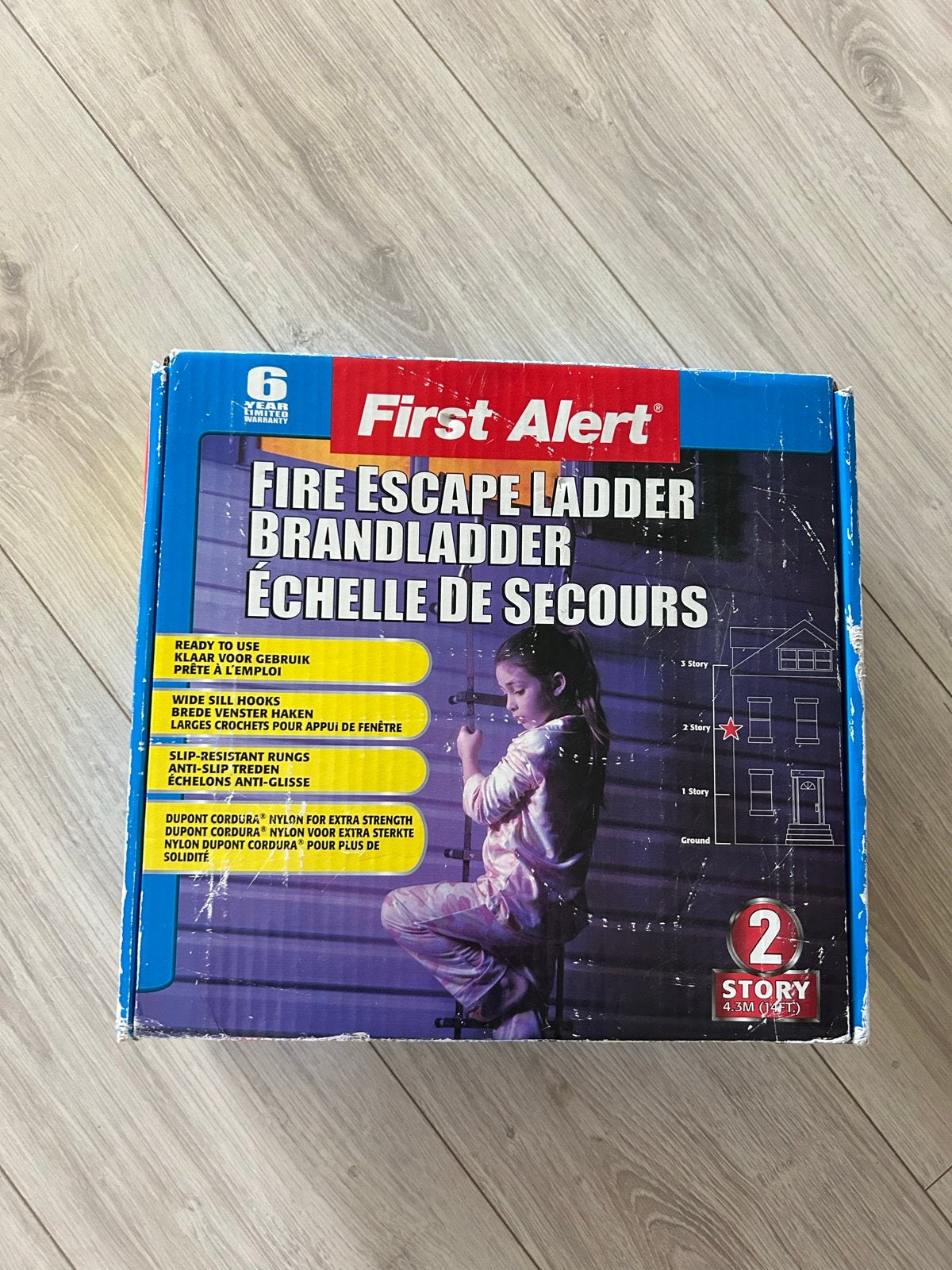 First Alert Brandladder - 2 Verdiepingen (4.3m) Nieuw., Doe-het-zelf en Verbouw, Ophalen, Nieuw, Ladder, Opvouwbaar of Inschuifbaar