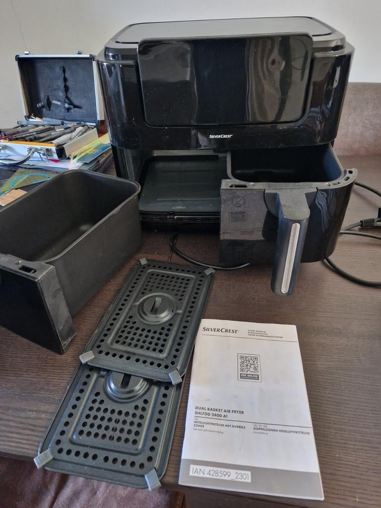 airfryer silvercrest dubbel, Ophalen of Verzenden, Zo goed als nieuw, Airfryer