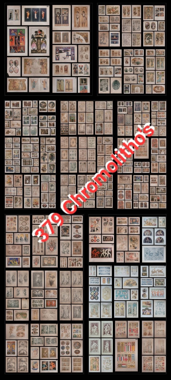 Antieke chromolitho's. vademecum der bouwvakken per stuk! #1, Antiek en Kunst, Origineel, Verzenden, Overige onderwerpen, Lithografie