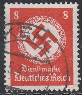 Rijk 1934 136 Dienst 8p hakenkruis, Gest, Ophalen of Verzenden, Overige periodes, Gestempeld