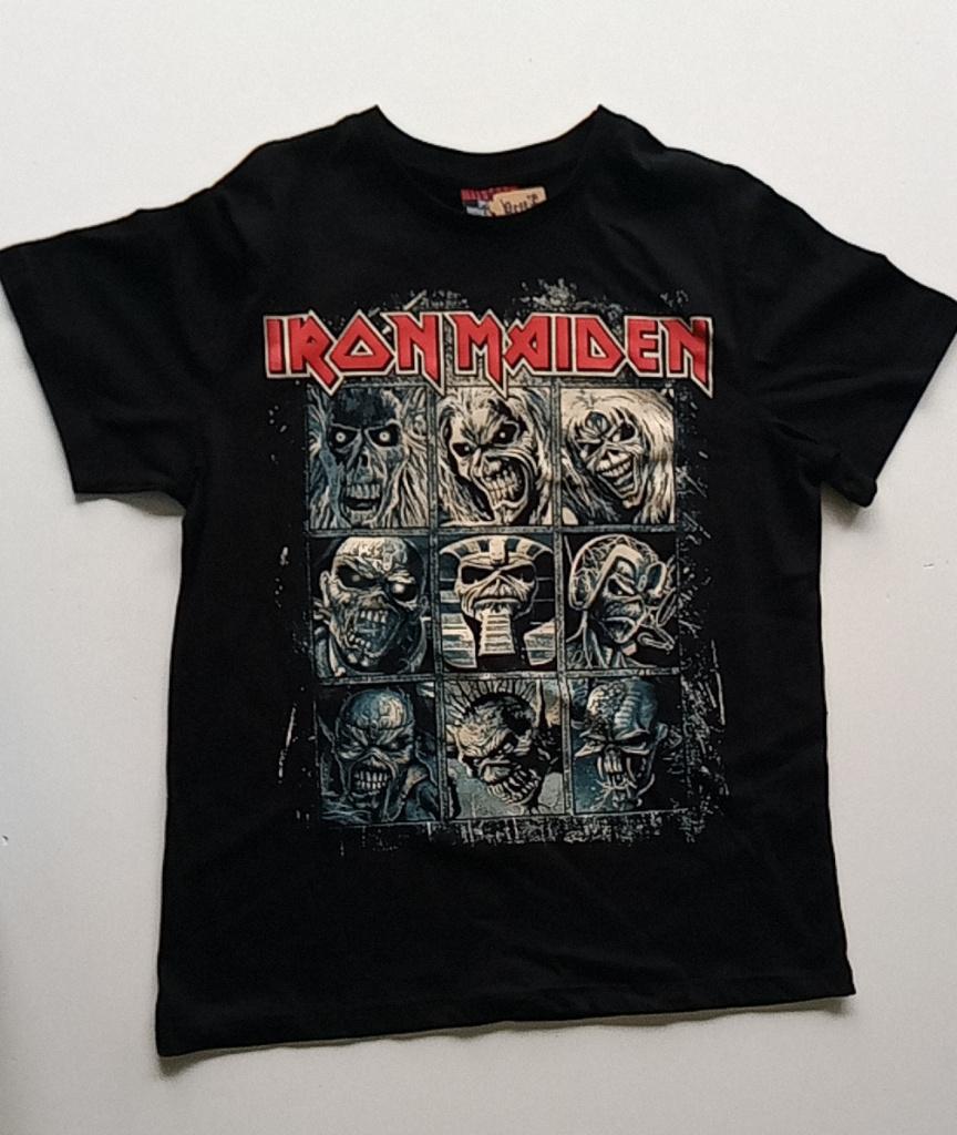 Iron Maiden leuke Eddie faces t shirt backprint maat S & L, Verzenden, Nieuw, Kleding