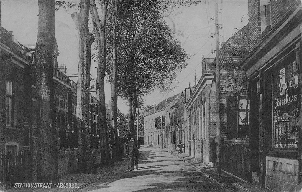 W120 Abcoude Stationstraat OUDE FOTOKAART 1906 v d Zijden, Verzenden, Voor 1920, Gelopen, Utrecht
