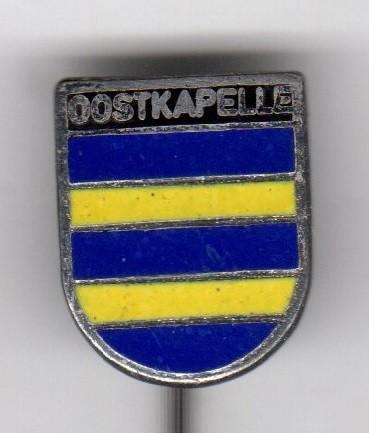 Speldje WAPEN OOSTKAPELLE EMAILLE (A5), Ophalen of Verzenden, Gebruikt, Overige onderwerpen