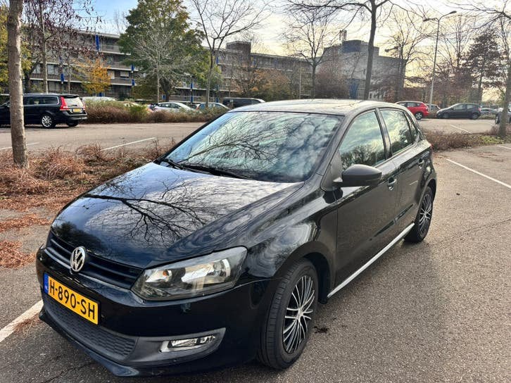 Volkswagen Polo 1.2 6V 44KW 5D My2009 2010 Zwart, Auto's, Voorwielaandrijving, 967 kg, 40 €/maand, 1198 cc