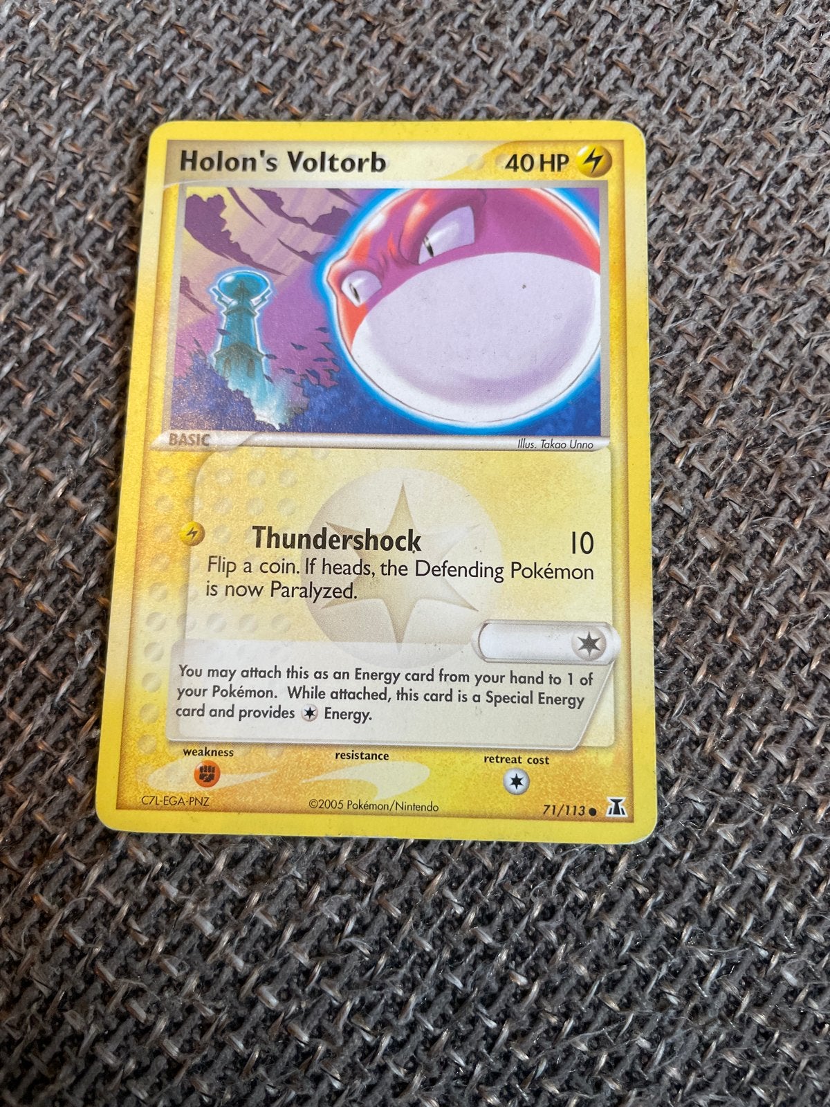 Pokémon Kaart: Holon's Voltorb (71/113) - EX Delta Species, Ophalen of Verzenden, Gebruikt, Losse kaart