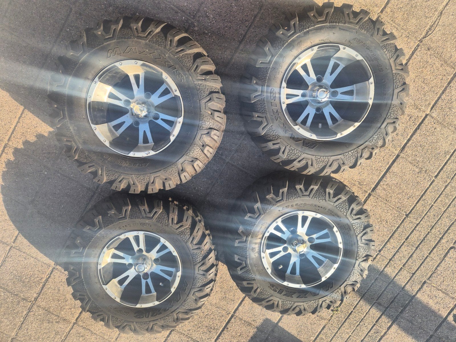 Maxis quad/ buggy banden + velgen (steek 115), Ophalen, Overig, All Season, Band(en)