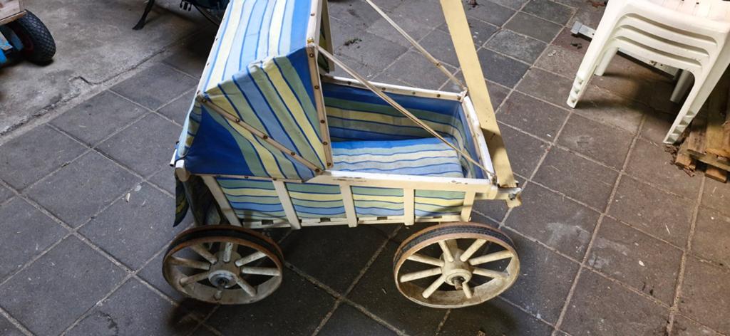 Vintage houten bolderkar, Caravans en Kamperen, Bolderkarren, Ophalen, Gebruikt