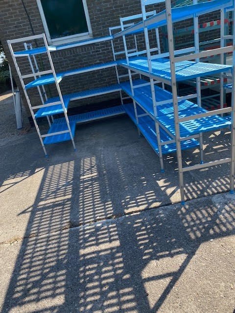 U vormige aluminium stelling voor koelcel/keuken/horeca, Huis en Inrichting, Kasten | Stellingkasten, Ophalen, Gebruikt