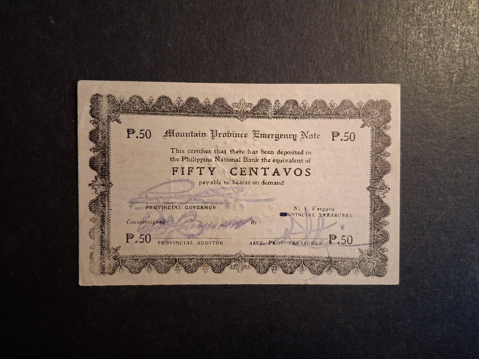 50 centavos philippines-Mountain Province xf 1942, Ophalen of Verzenden, Zuidoost-Azië, Los biljet
