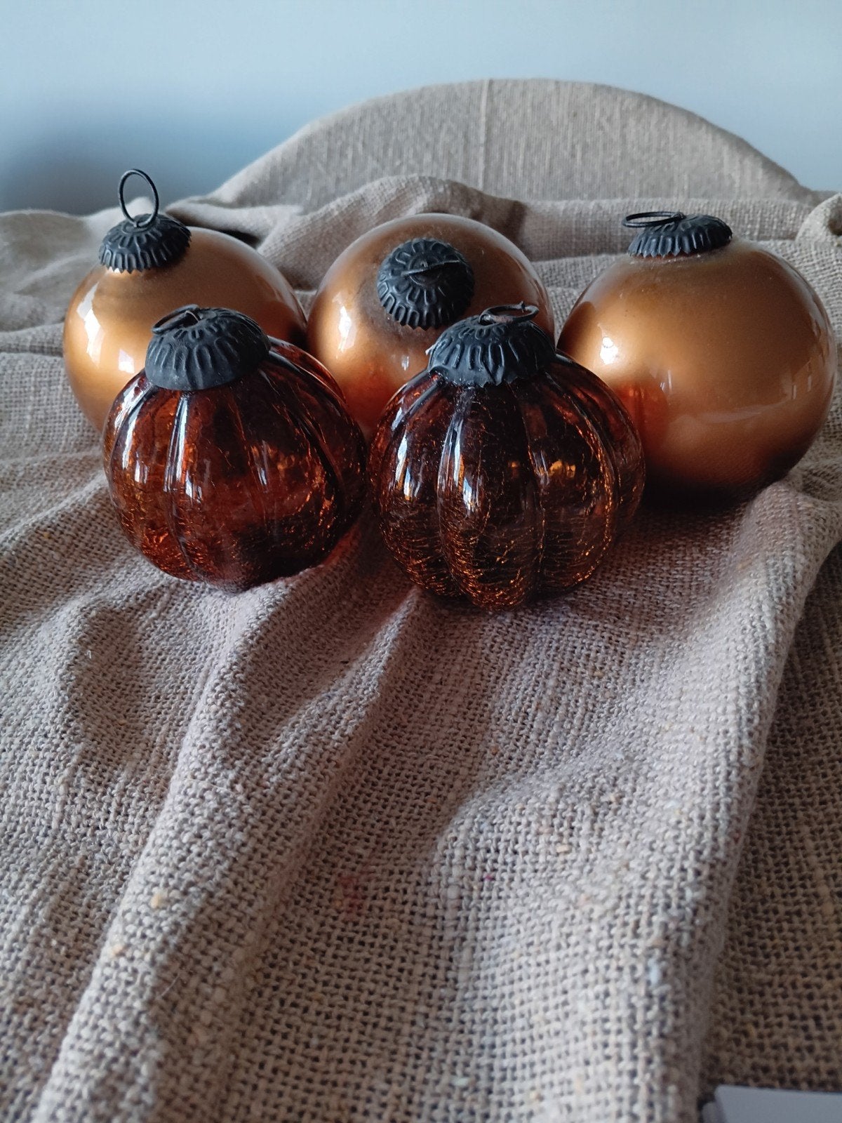 brocante glazen kerstballen, Ophalen of Verzenden