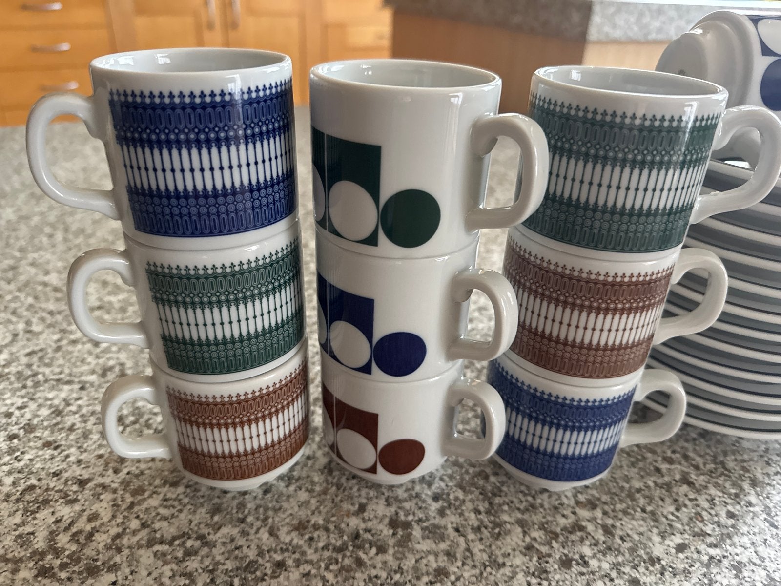Vintage  Mosa Maastricht Holland Kop en Schotel 11stuks, Ophalen, Overige merken, Vintage, Zo goed als nieuw