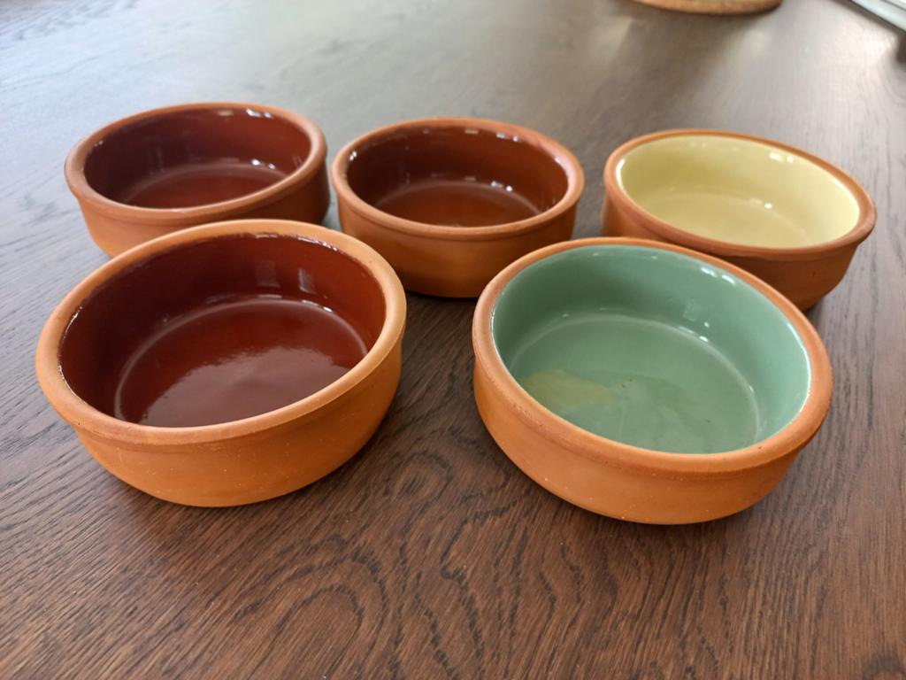 Leuke terracotta tapas schaaltjes, 5 stuks, Ophalen, Zo goed als nieuw, Kom(men), Overige stijlen