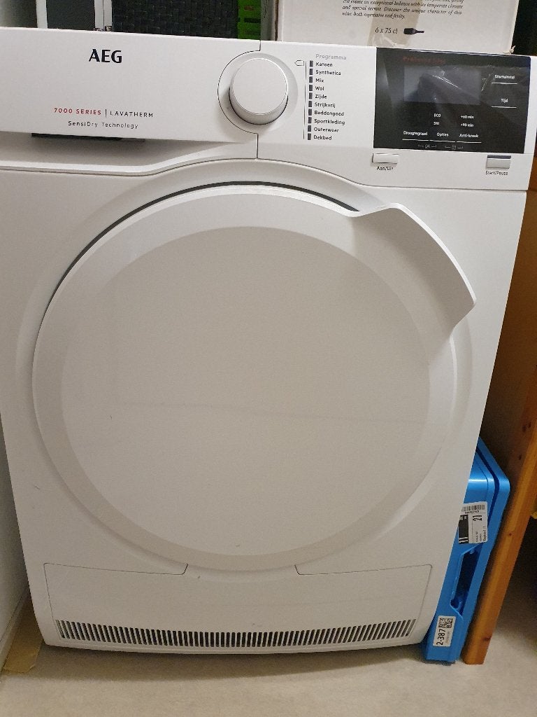 AEG 7000 Series Lavatherm SensiDry wasdroger, Witgoed en Apparatuur, Wasdrogers, Ophalen, Wolprogramma, Gebruikt, 8 tot 10 kg