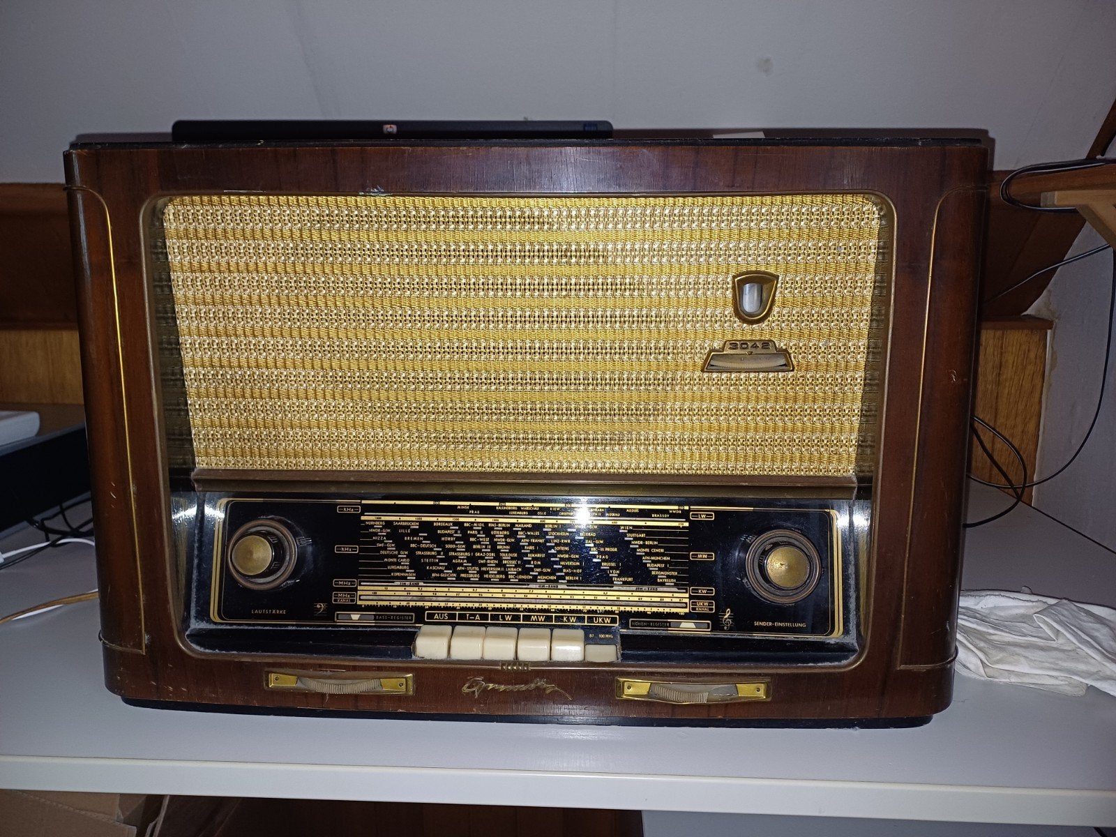 Vintage buizenradio 1953, Audio, Tv en Foto, Ophalen, Niet werkend, Overige typen