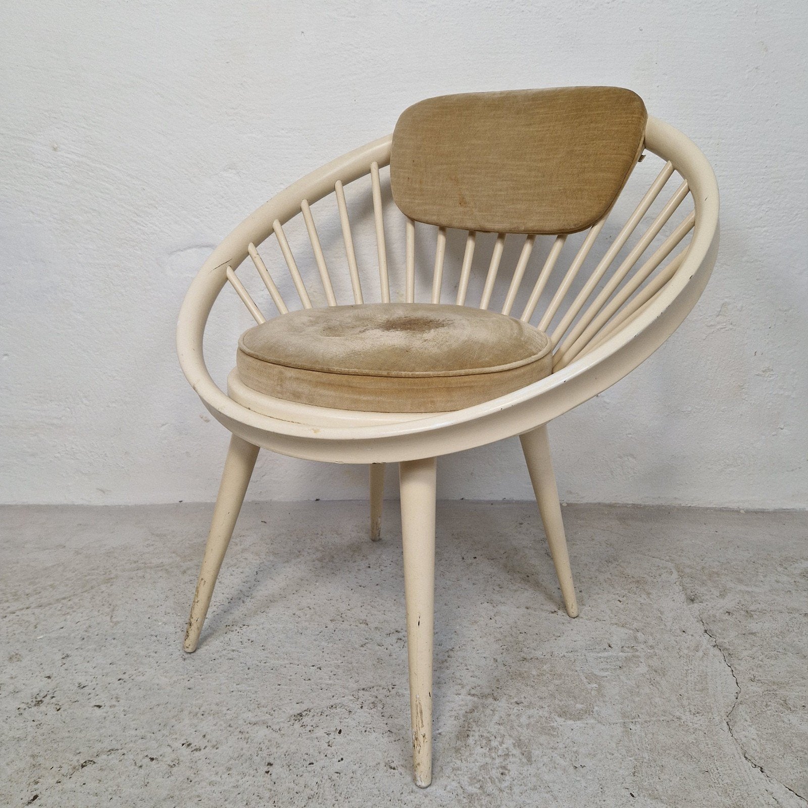 Vintage Zweedse design cirkelstoel, Ophalen of Verzenden