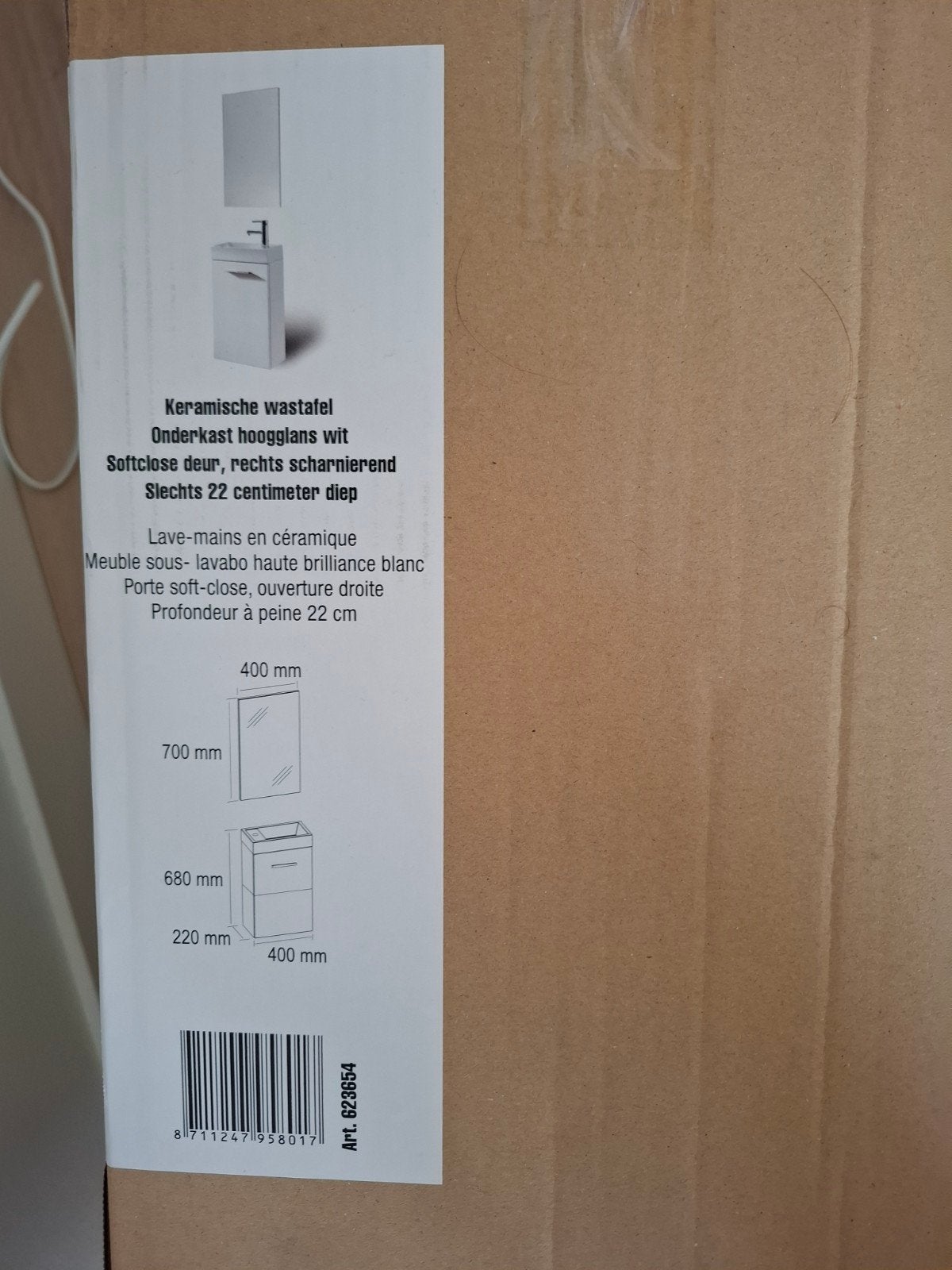 Elita Young 40 Keramische Wastafel met Onderkast Wit, Minder dan 50 cm, Nieuw, Ophalen of Verzenden, Minder dan 25 cm