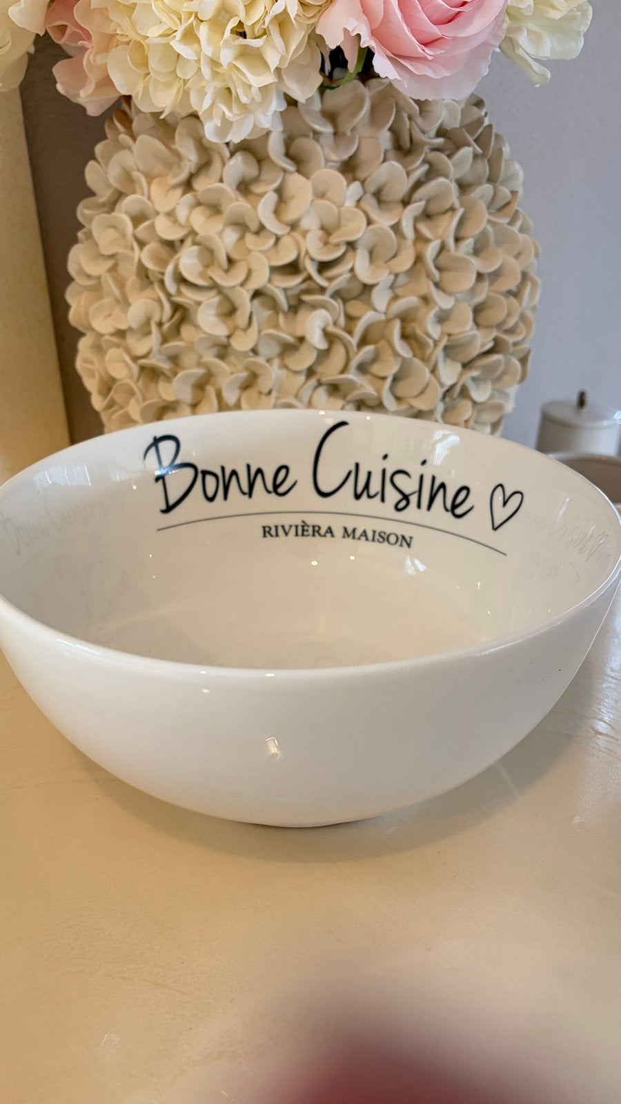 Riviera Maison 'Bonne Cuisine' schaal, Huis en Inrichting, Keuken | Servies, Overige merken, Keramiek, Landelijk/Boerenbont, Ophalen of Verzenden
