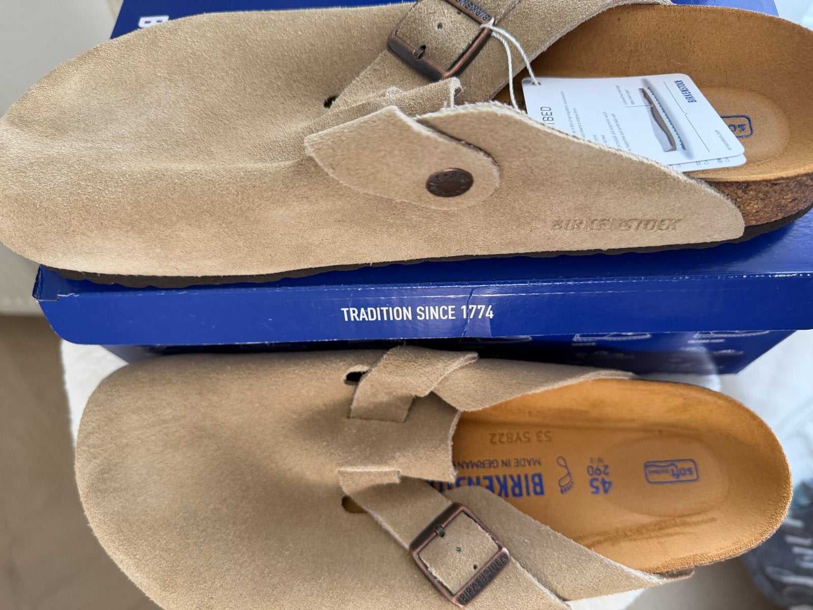 Birkenstock Boston Soft Foot Bed taupe maat 45 Nieuw, Kleding | Heren, Schoenen, Ophalen of Verzenden, Nieuw, Overige kleuren