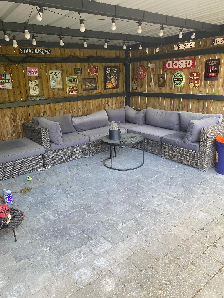 Loungeset voor buiten, Tuin en Terras, Tuinsets en Loungesets, Ophalen, Gebruikt, Bank, 6 zitplaatsen