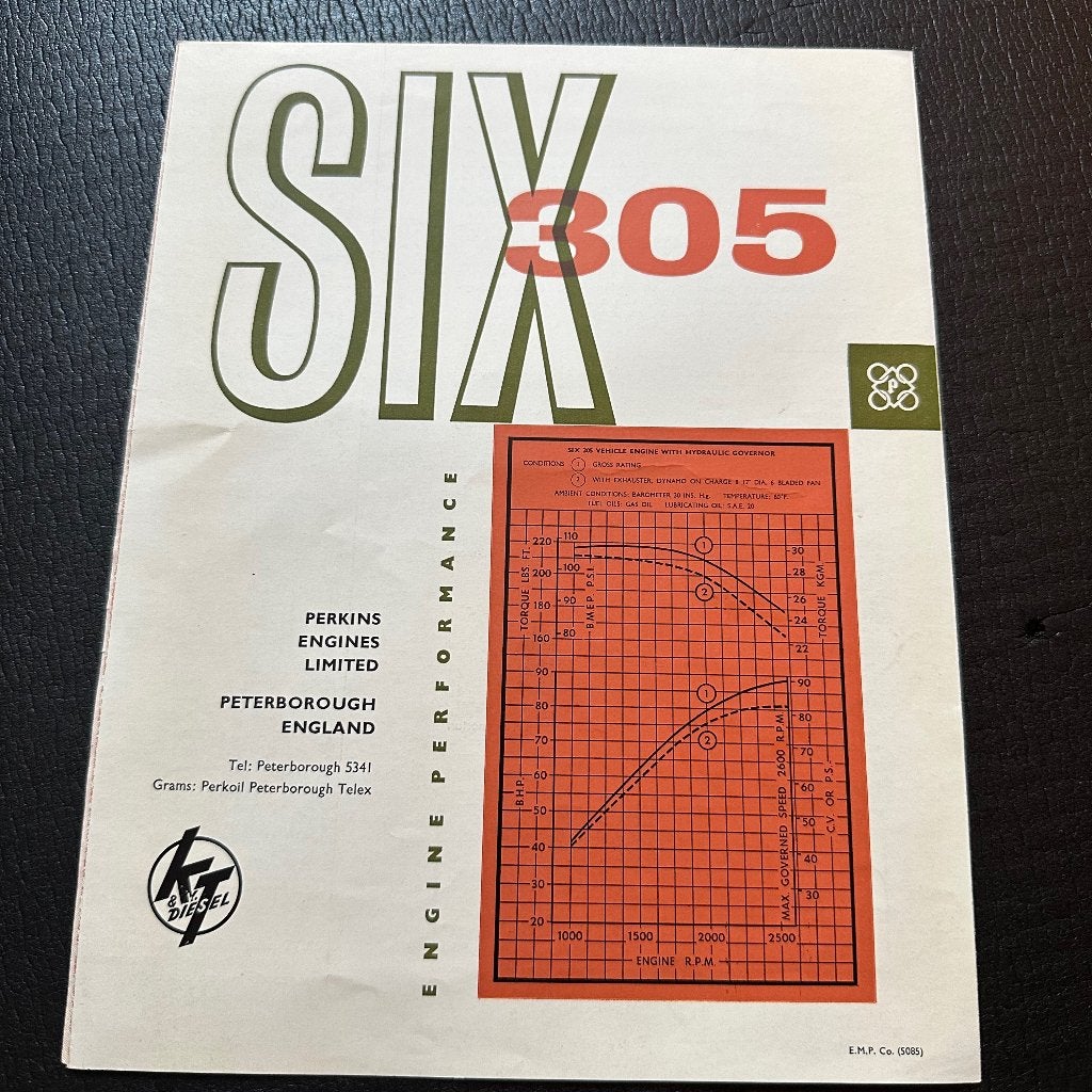 #20) PERKINS Six 305 - 1960 - Automobiel-dieselmotor, Verzenden, Gelezen, Overige merken