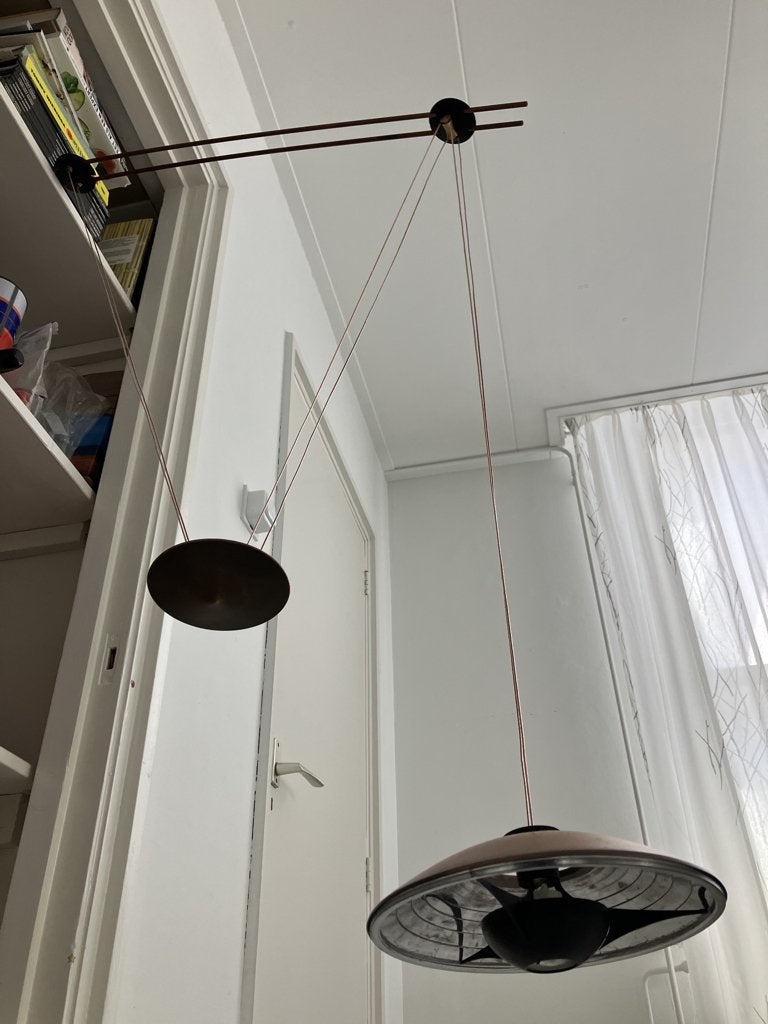 Tafellamp met contra-gewicht ontwerper: Bernd Beisse, Ophalen, Gebruikt, Hanglamp, Design