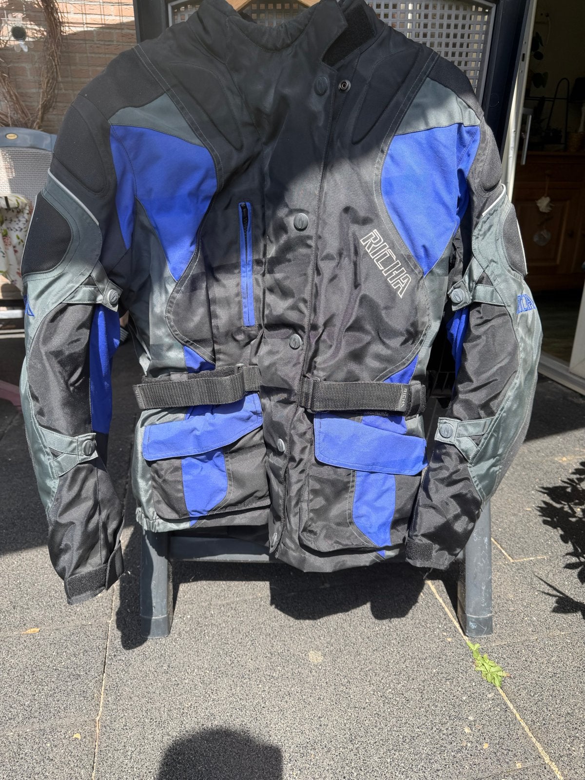 Richa DXL Textiel Motorjas - Zwart/Blauw/Grijs, Ophalen, Tweedehands, Dames, Jas | textiel